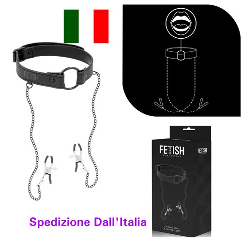 Ring gag nipple clips fetish - ring, +